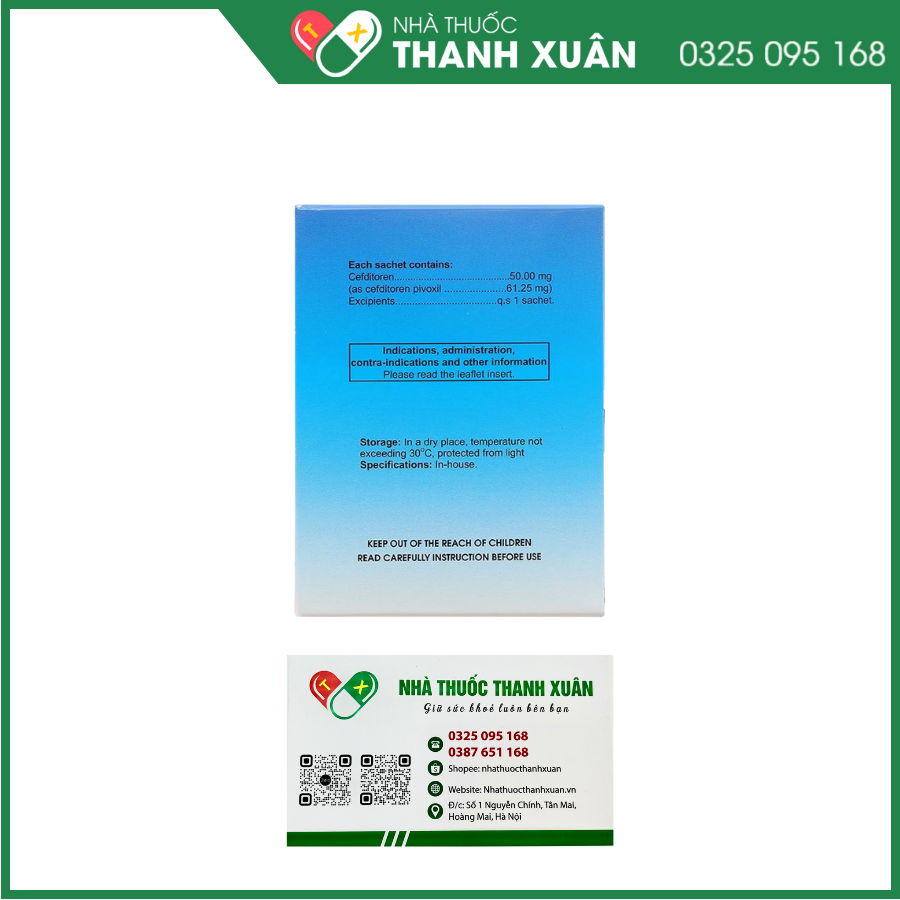 Cốm pha hỗn dịch Cefriven 50 điều trị các nhiễm khuẩn